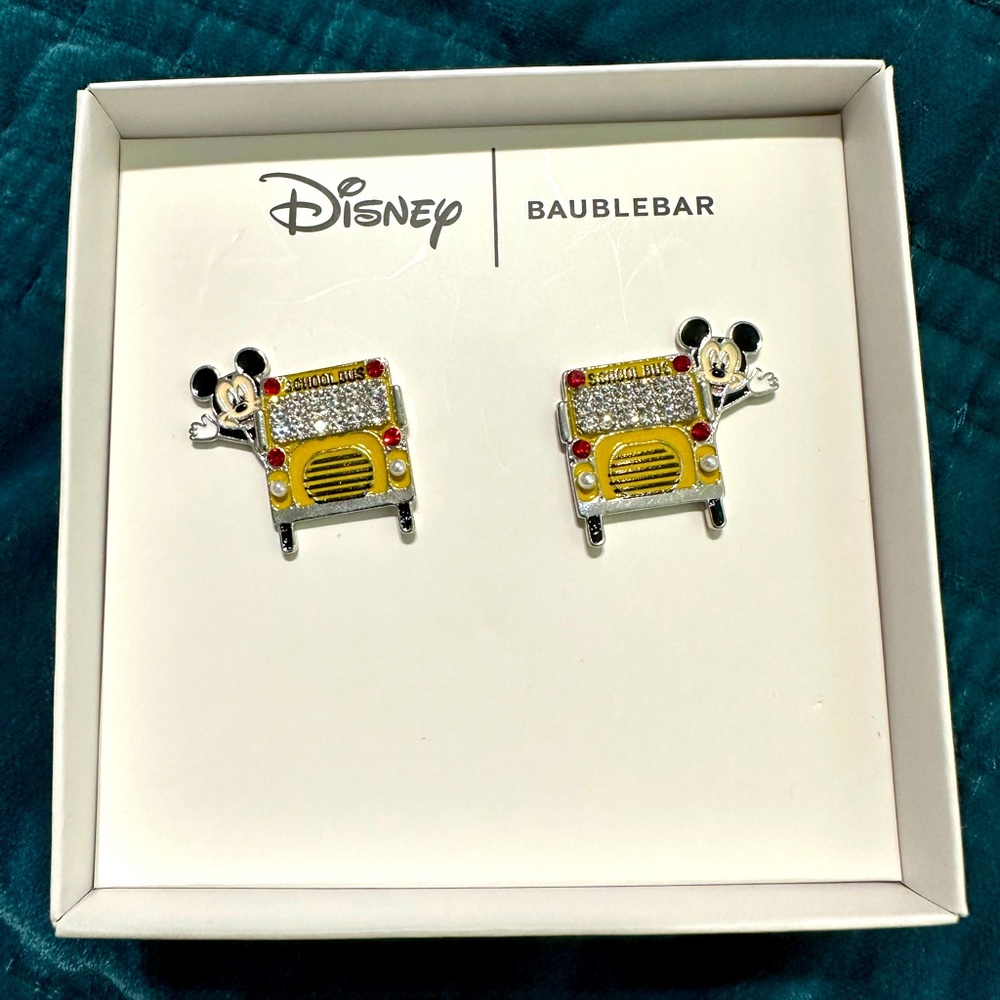 Disney Baublebar Mickey Mouse school bus Earrings